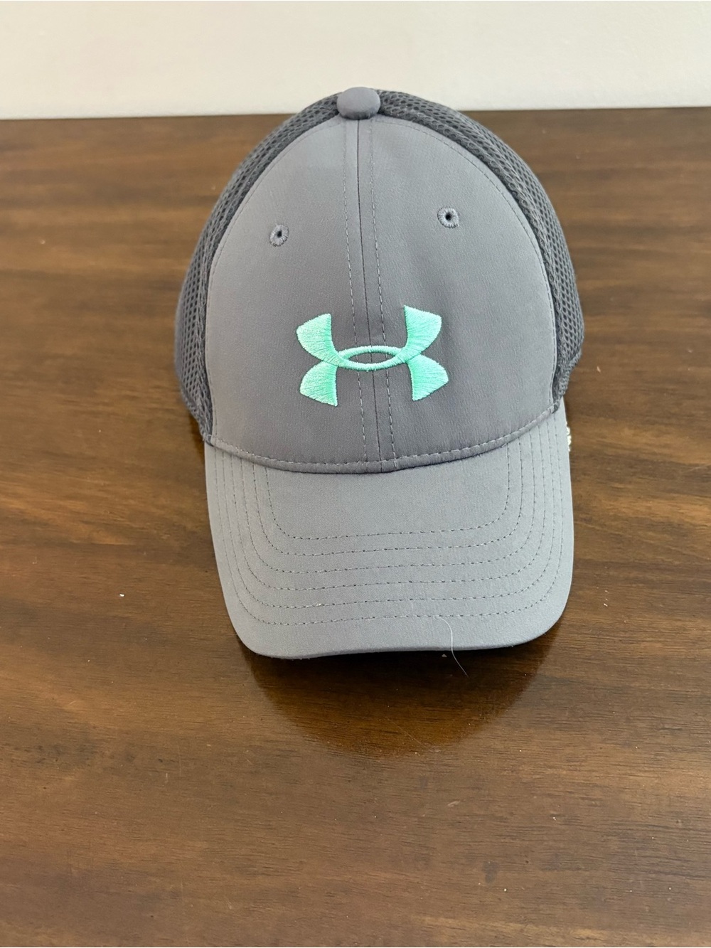 Under Armour Kids Gray Mesh Back Cap with Mint Logo